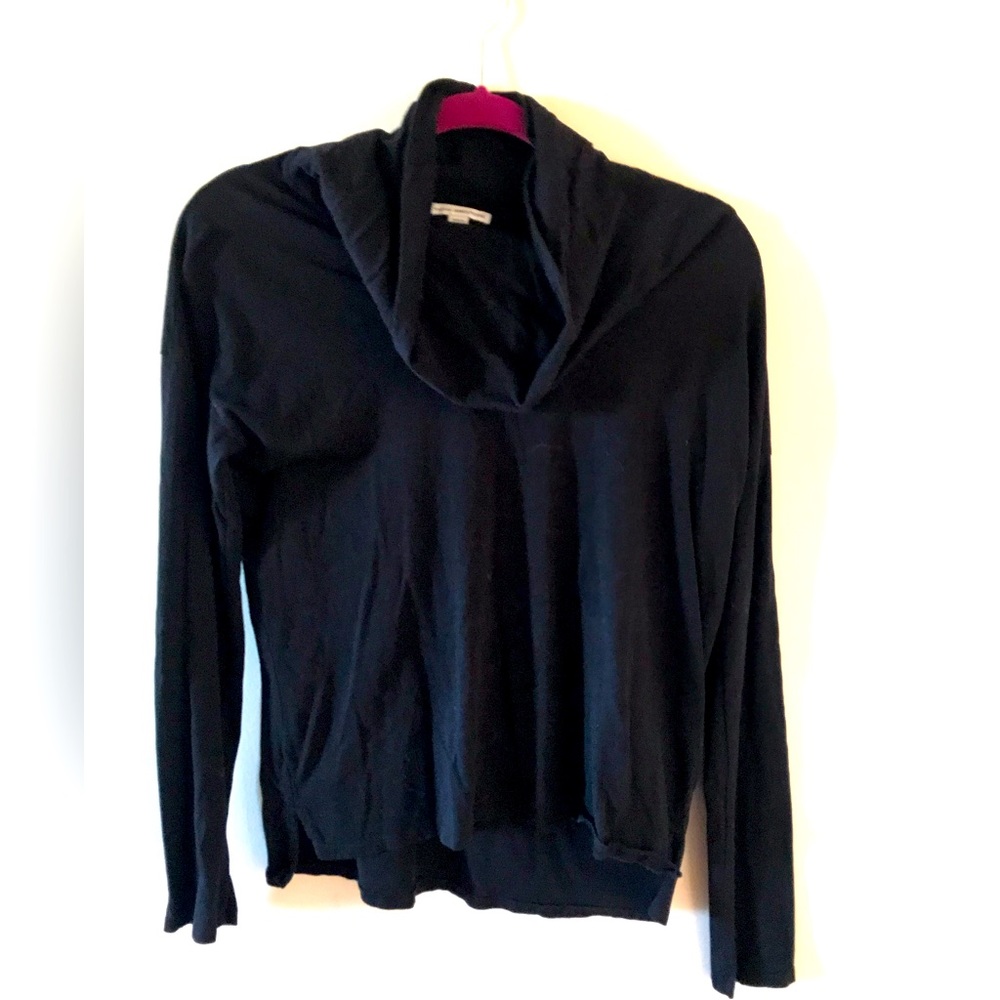 Black cowl neck top